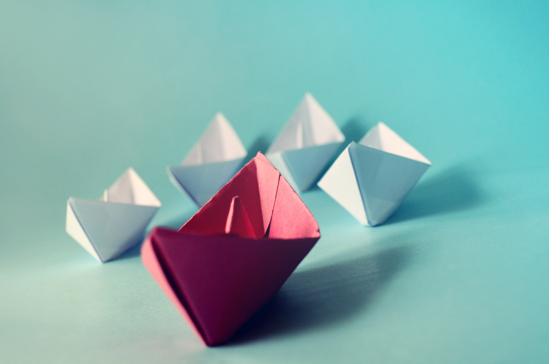 A set of paper boats.